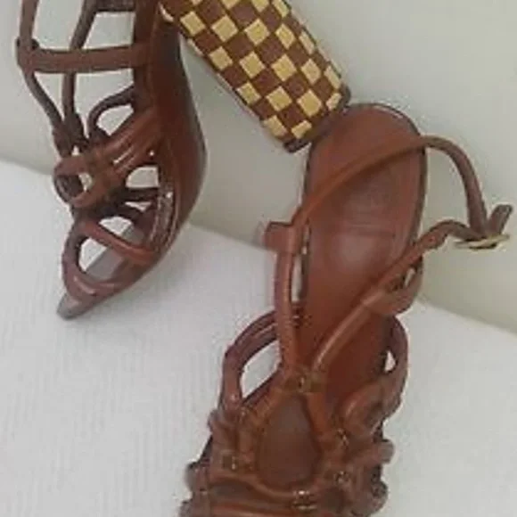 TORY Burch brown leather sandals - Picture 6 of 8